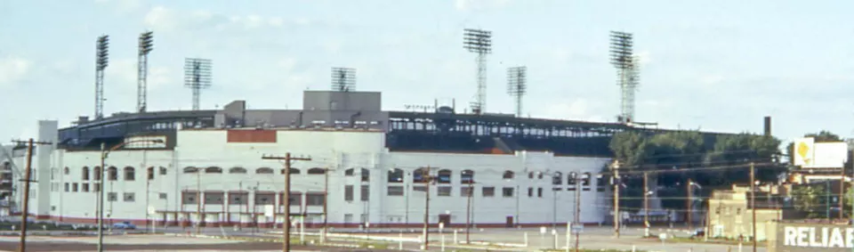 Exterior of Comiskey Park stadium in Chicago