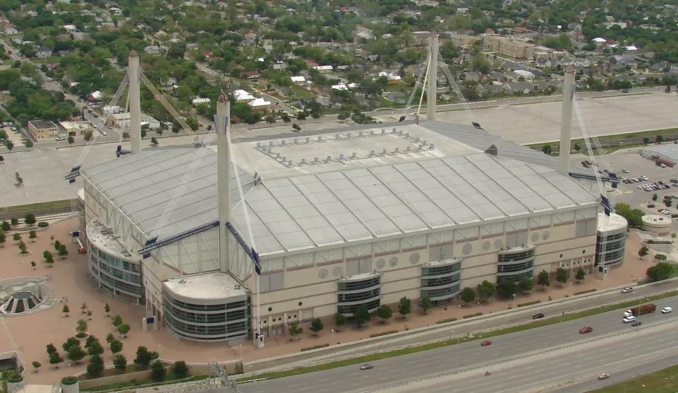 Exterior of the Alamodome stadium in San Antonio, Texas