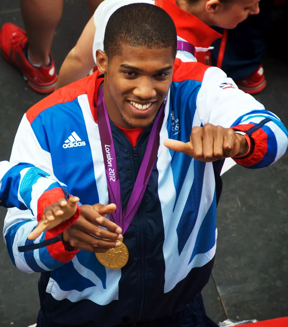 Anthony Joshua smiling in 2012