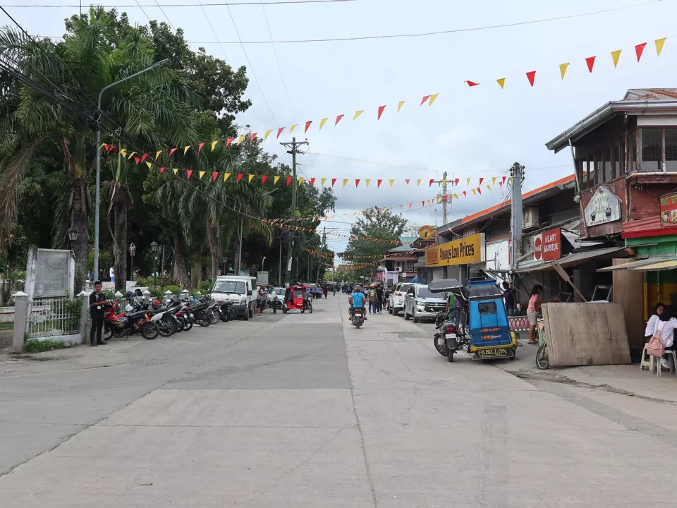 Street view of the city proper of Bogo in Cebu, Philippines