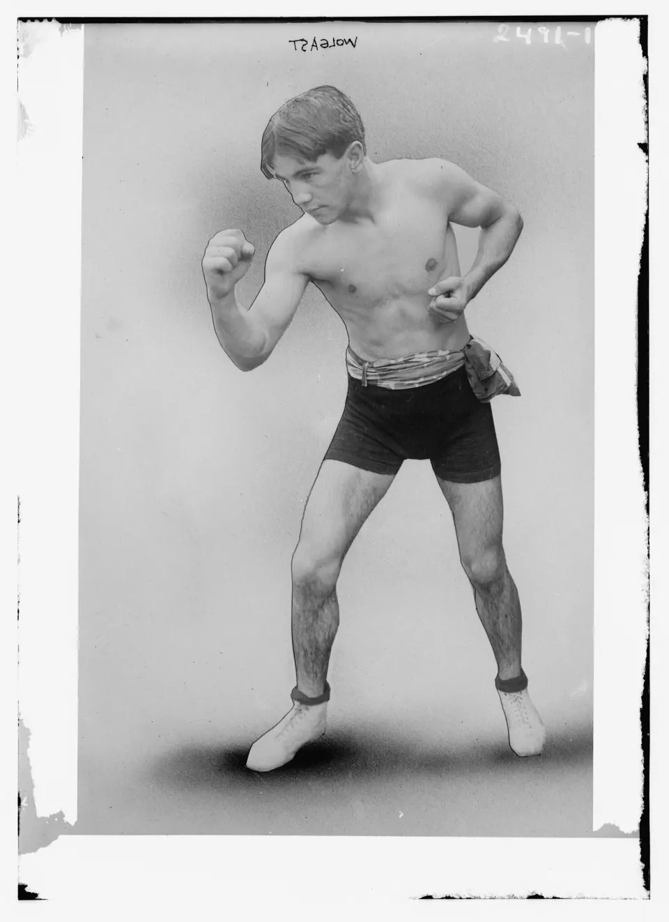 Portrait of lightweight boxer Ad Wolgast in 1910