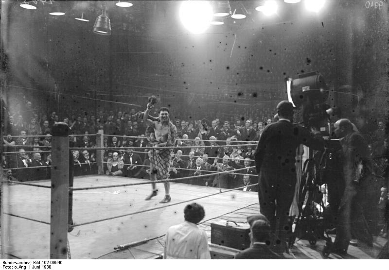 Max Schmeling standing in a boxing ring in 1930