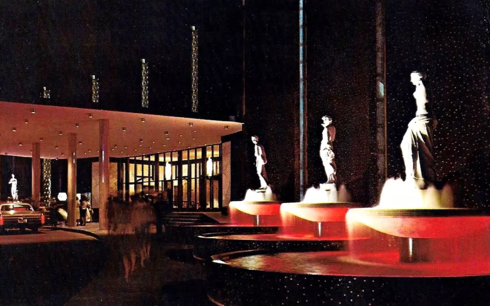 Fountains in front of Caesars Palace in Las Vegas in 1970