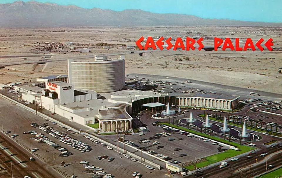 Vintage postcard view of Caesars Palace in Las Vegas, 1970