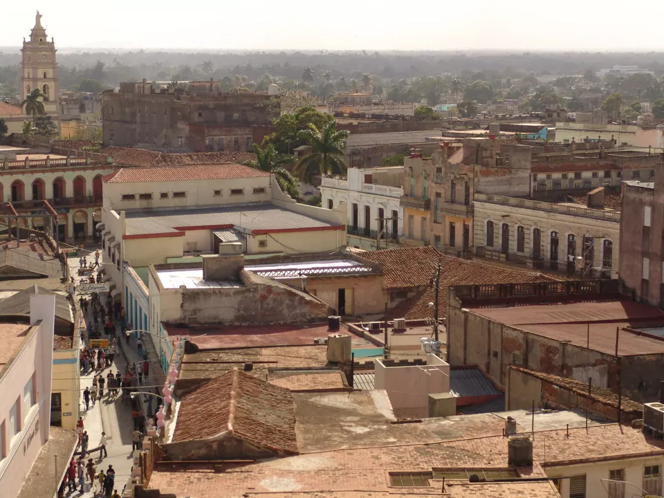 Tiled rooftops and church towers of Camagüey, Cuba