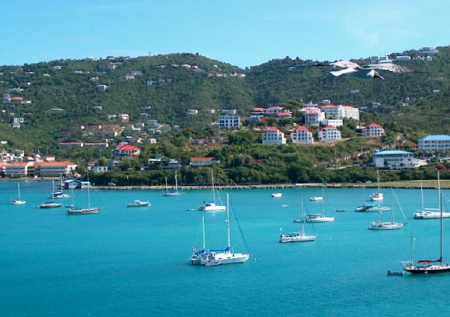Harbor and hillside town of Charlotte Amalie, Saint Thomas, U.S. Virgin Islands