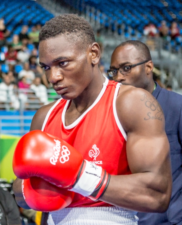 Christian Mbilli in an amateur bout at the 2016 Olympics