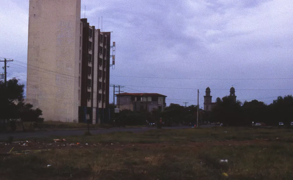 Street view of downtown Managua, Nicaragua, in 1994