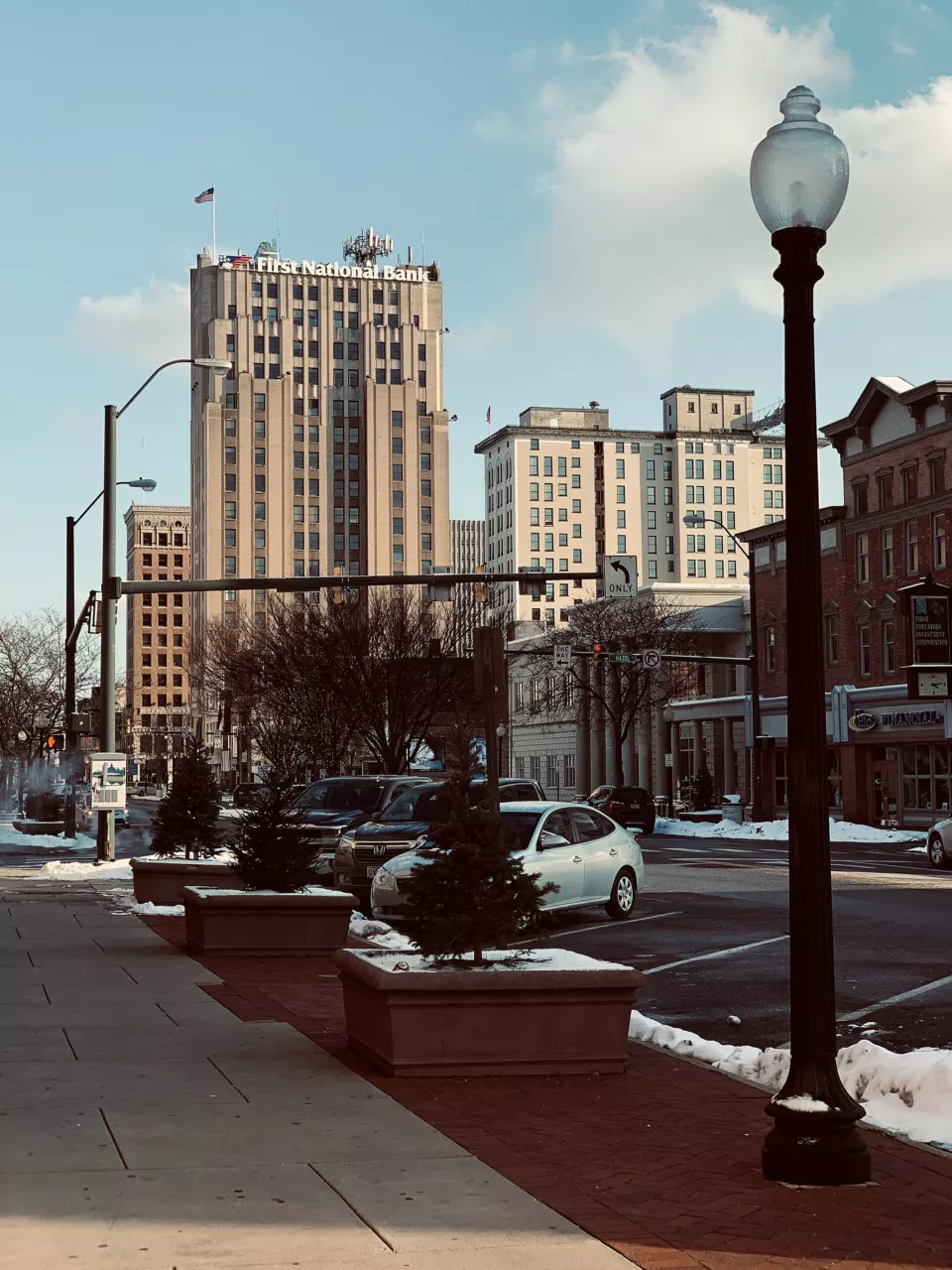 Downtown Youngstown, Ohio skyline in winter