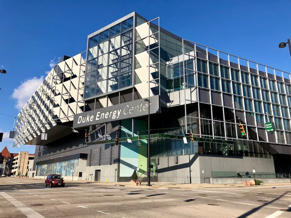 Exterior of the Duke Energy Convention Center in downtown Cincinnati