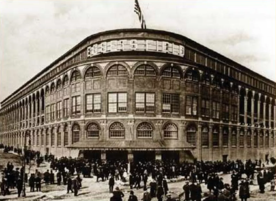 Crowd at Ebbets Field ballpark in Brooklyn on opening day