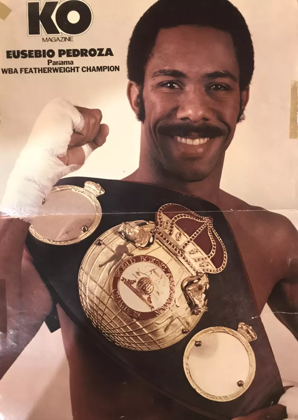 Eusebio Pedroza, Panamanian featherweight boxing champion, in 1984