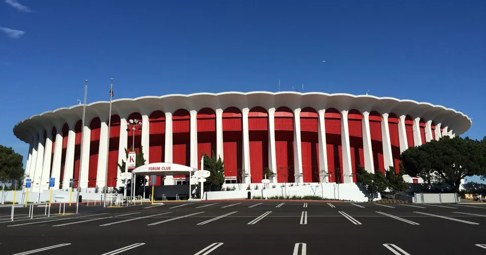 Exterior of The Forum arena in Inglewood, California