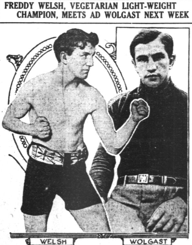 Portrait of boxer Freddie Welsh in 1914