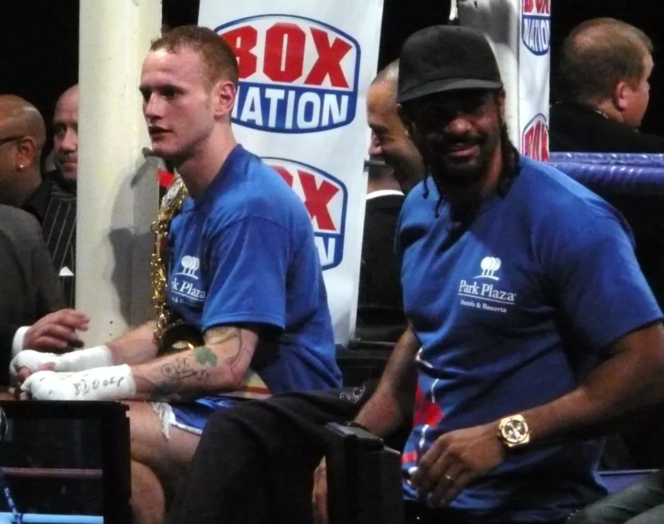 George Groves, Adam Booth and David Haye at Wembley