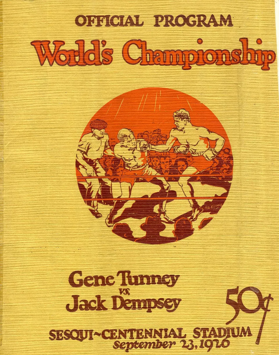 Printed program cover for the 1926 Dempsey vs Tunney fight