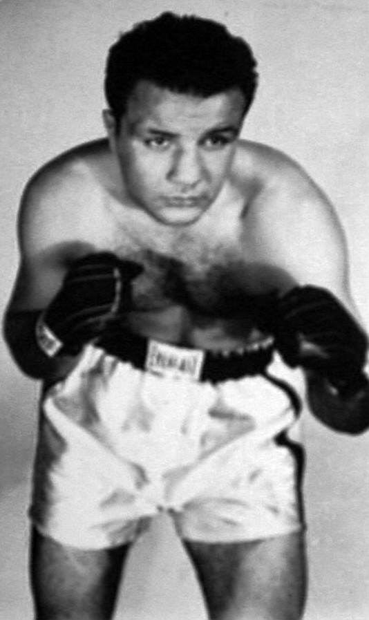 Photo postcard of middleweight boxer Jake LaMotta, 1952