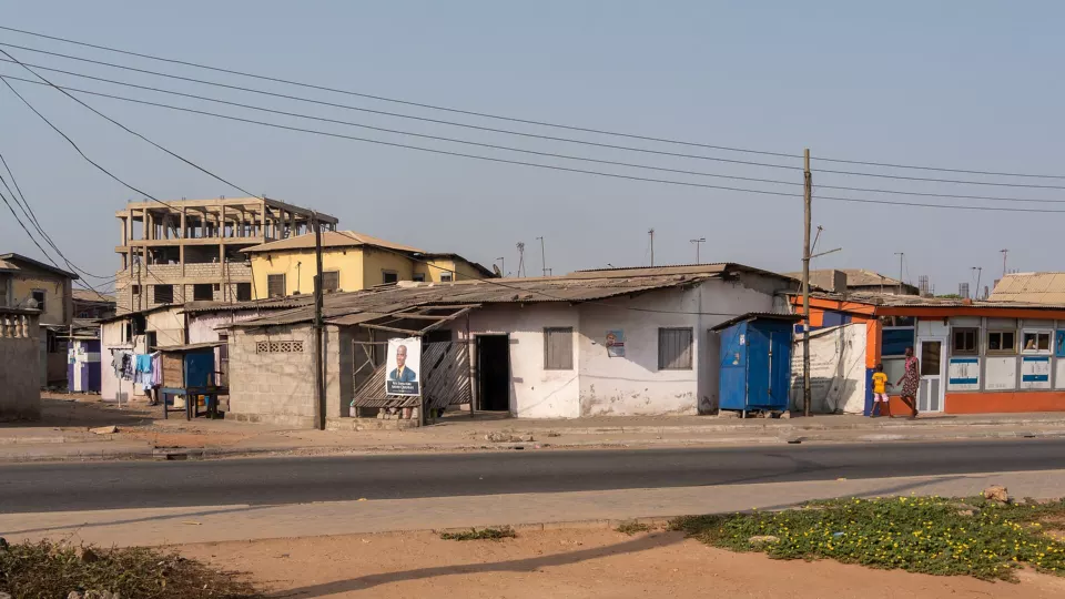 Seafront district of Jamestown in Accra, Ghana