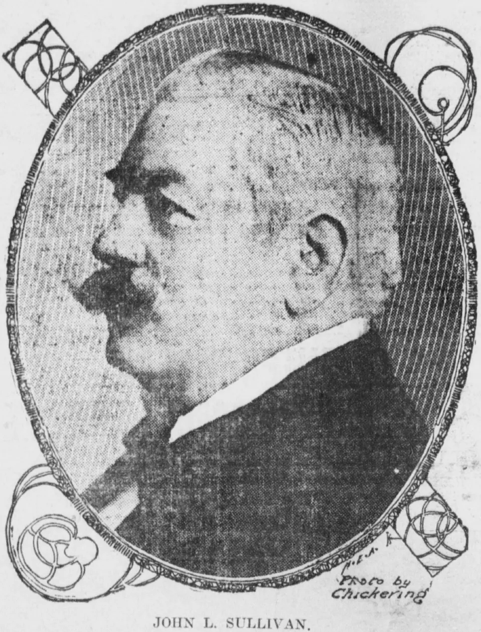 Older John L. Sullivan wearing a suit
