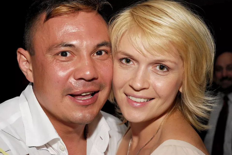 Kostya Tszyu standing with his wife Natasha