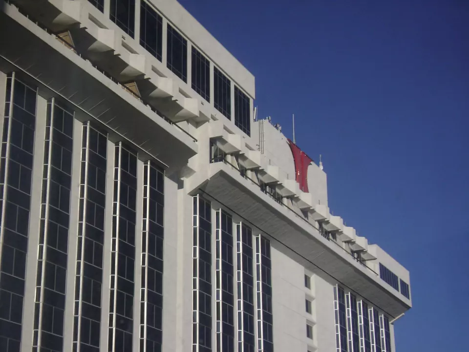 Exterior of the Las Vegas Hilton hotel tower
