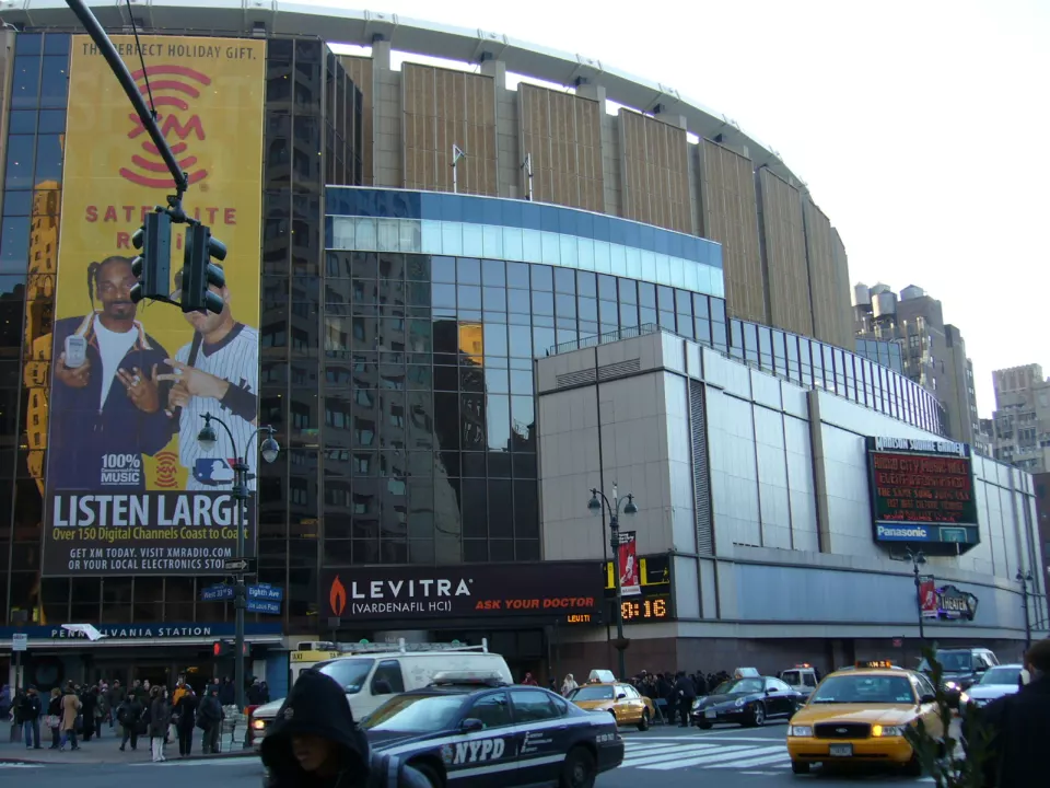 Exterior of Madison Square Garden in New York City