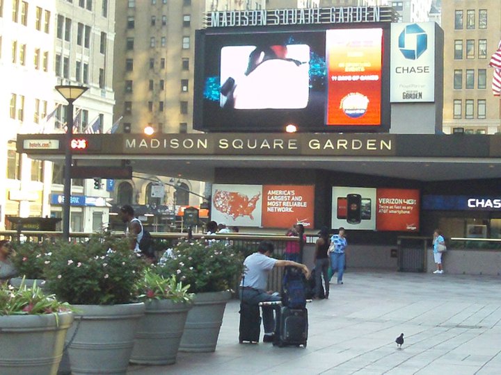 Exterior of Madison Square Garden in Manhattan