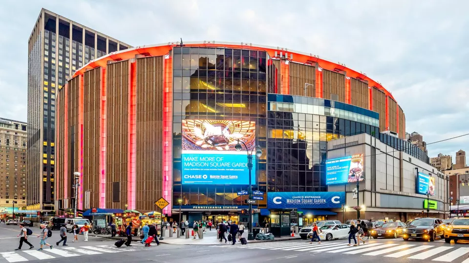 Exterior of Madison Square Garden in New York
