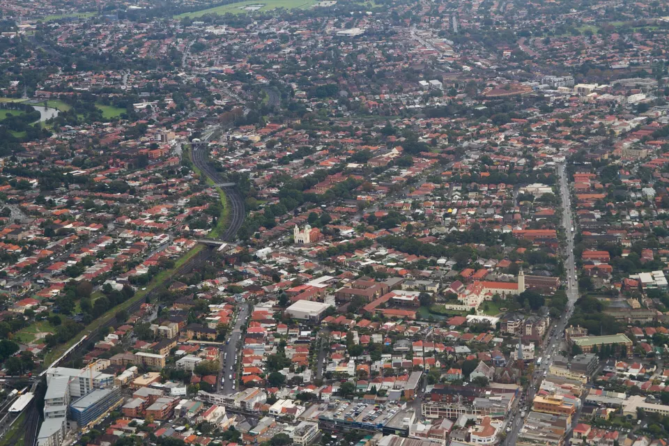 Aerial view of the Sydney suburb of Marrickville