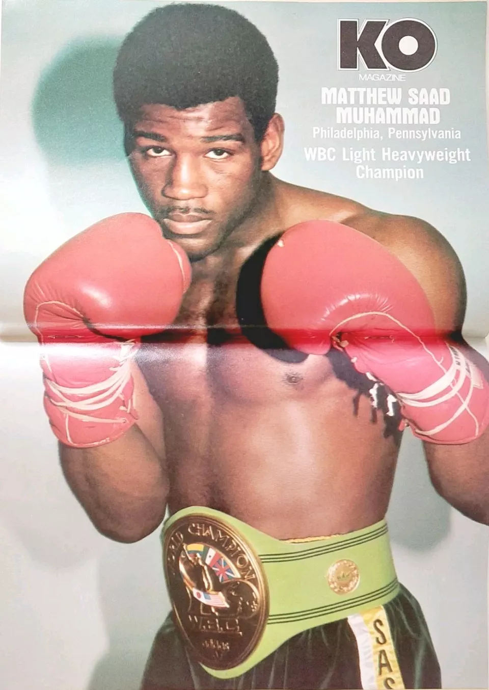 Portrait of light heavyweight champion Matthew Saad Muhammad