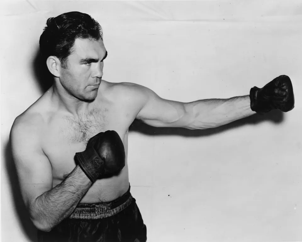 Black-and-white portrait of German heavyweight Max Schmeling in 1938
