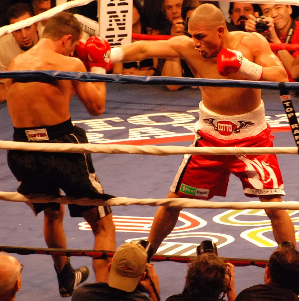 Portrait of Puerto Rican boxer Miguel Cotto