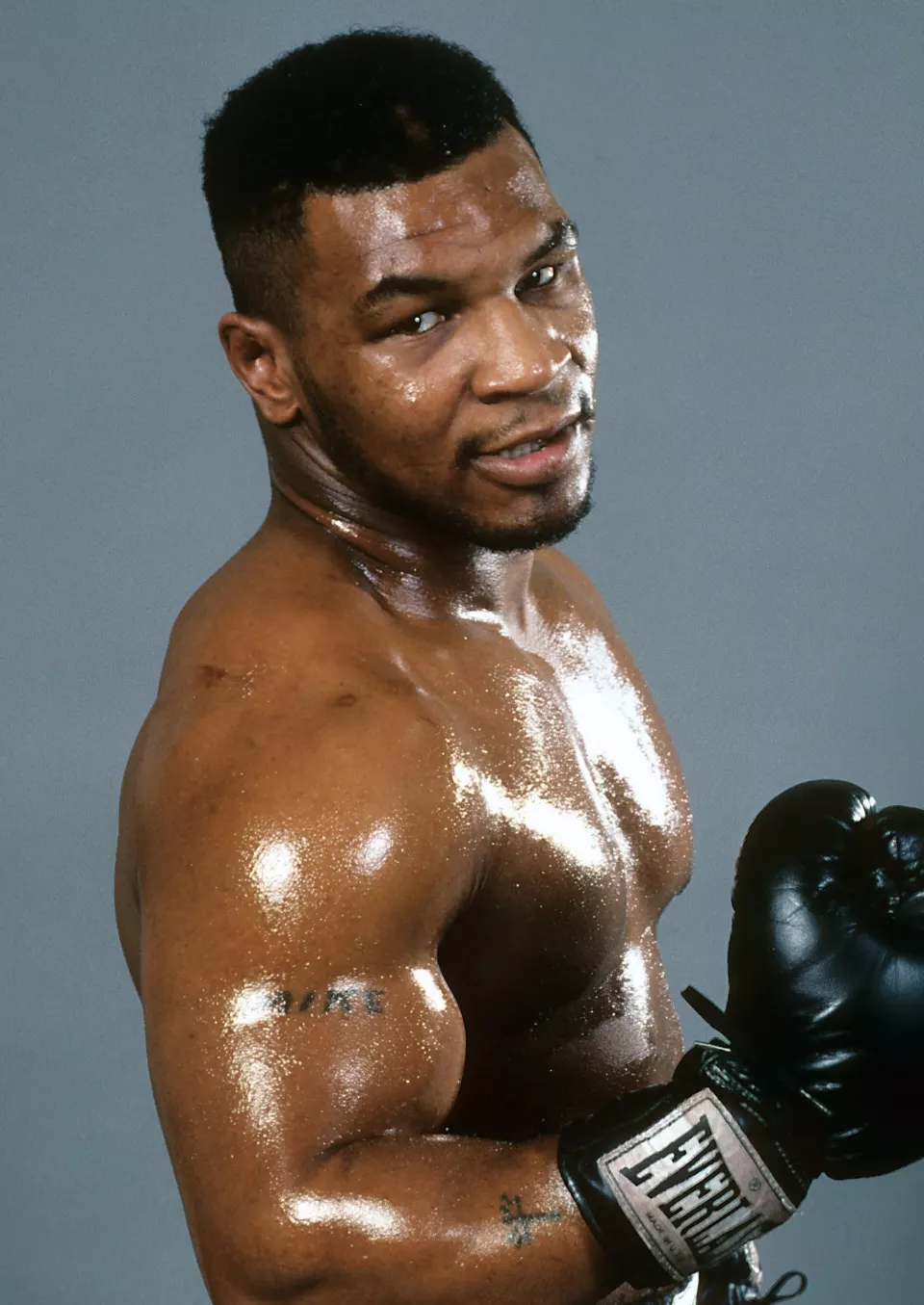 Portrait of heavyweight boxer Mike Tyson in 1987