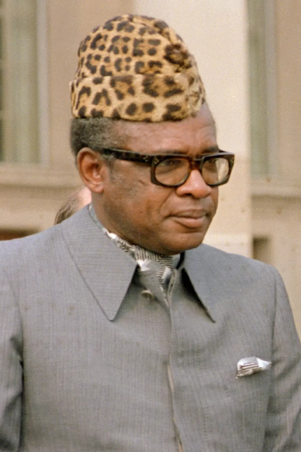 Portrait of Zairian president Mobutu Sese Seko