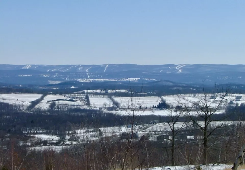Ski slopes of Mountain Creek in Vernon, New Jersey, seen from Kittatinny Mountain