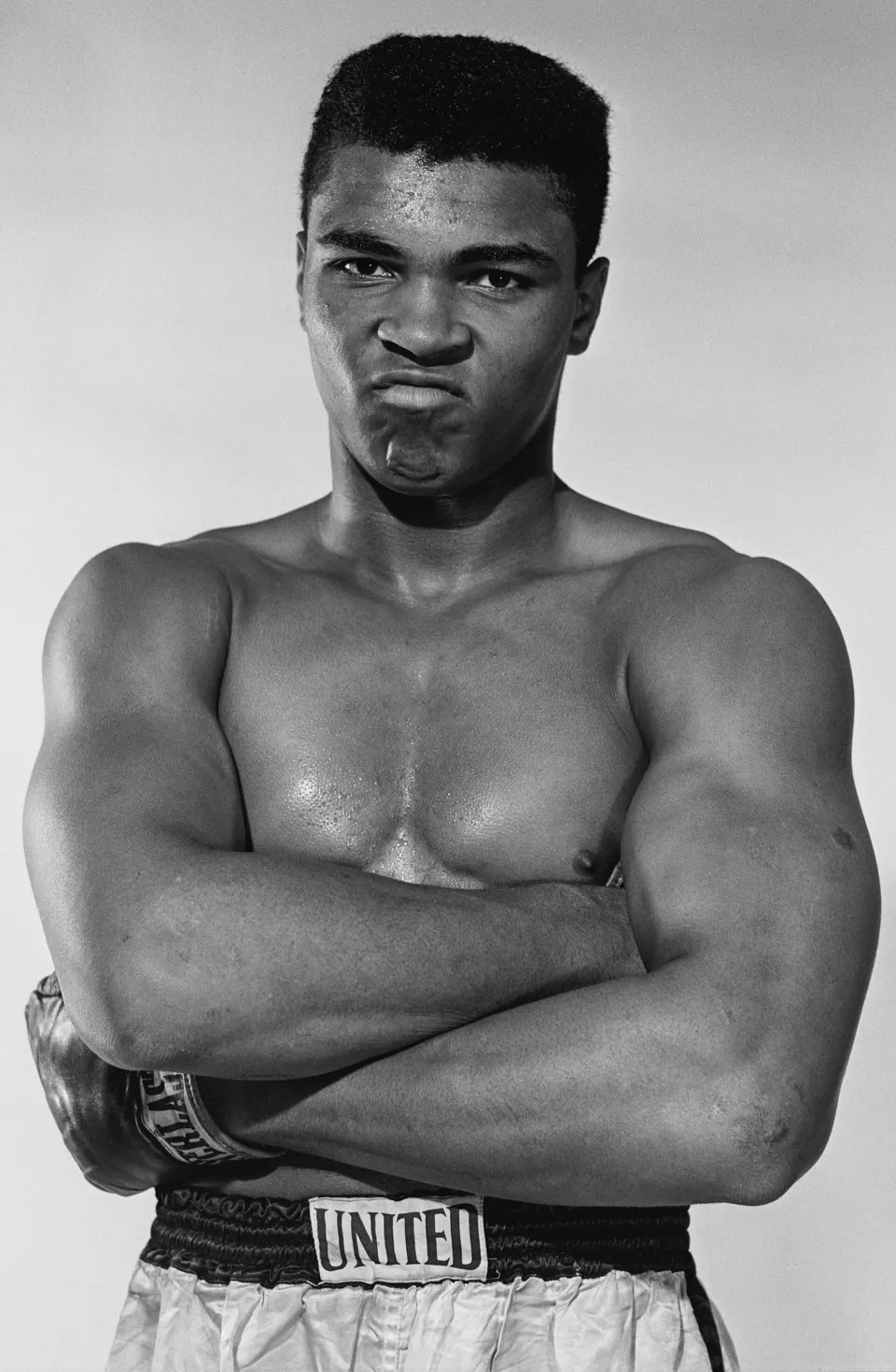 Portrait of Muhammad Ali from a 1974 boxing yearbook