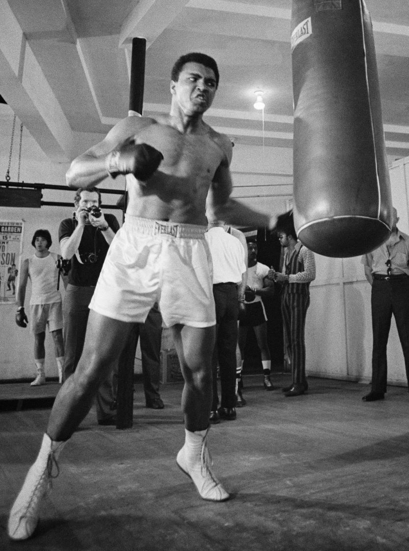 Muhammad Ali training in a gym