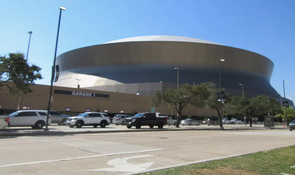 Exterior of the Superdome in downtown New Orleans
