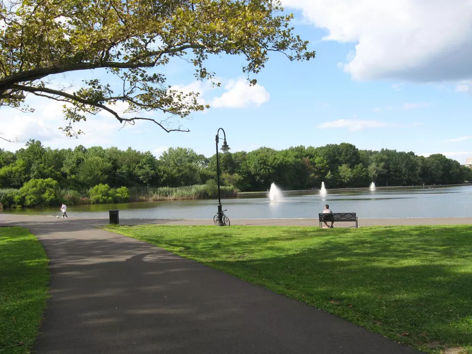 Trees and paths in North Hudson Park, North Bergen, New Jersey
