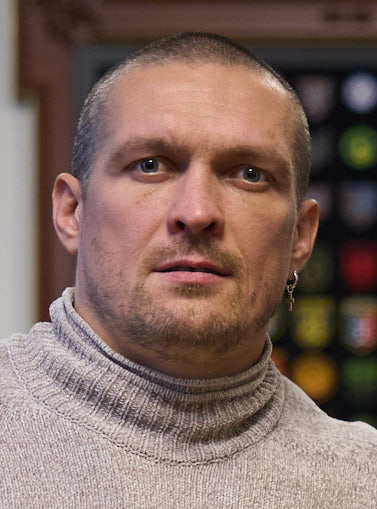 Portrait of Ukrainian boxer Oleksandr Usyk in December 2024