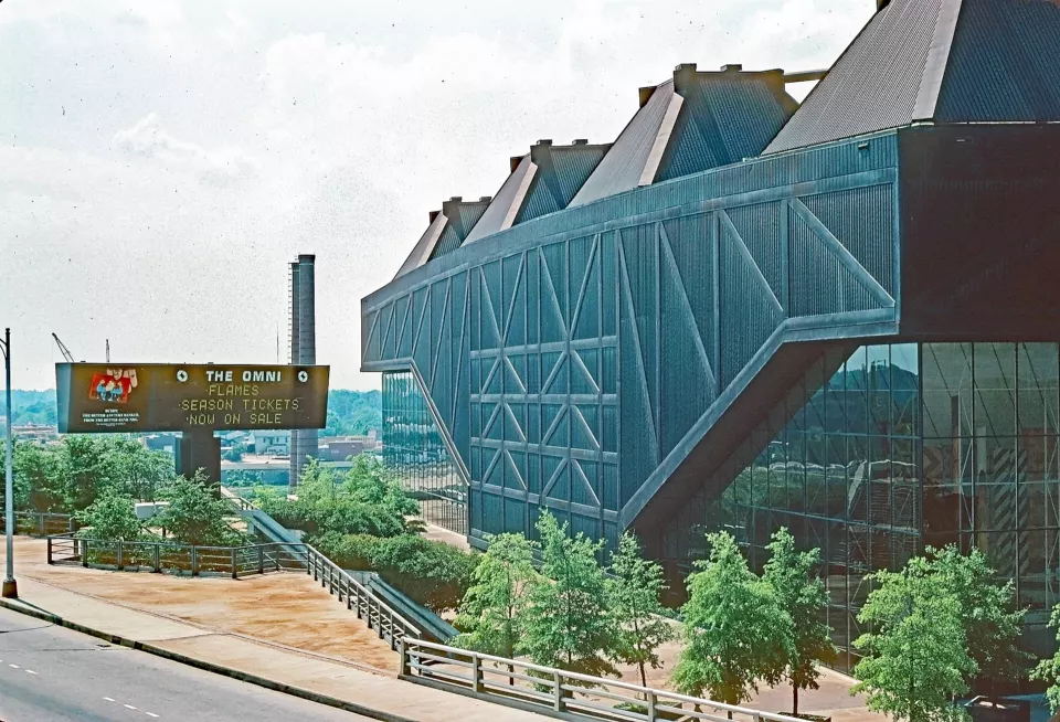 Exterior of the Omni Coliseum arena in Atlanta