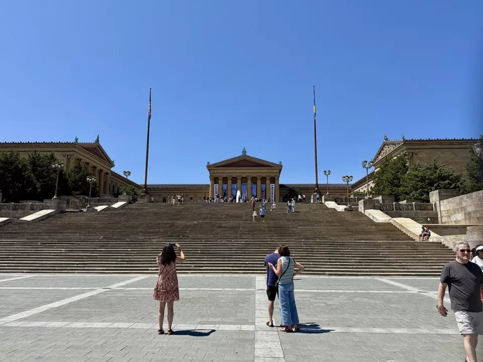 Philadelphia Museum of Art viewed from the foot of the Rocky Steps
