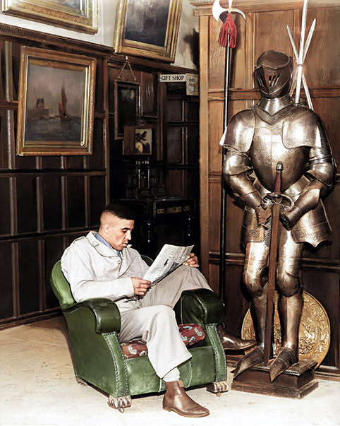 Randolph Turpin at Gwrych Castle in north Wales in the early 1950s