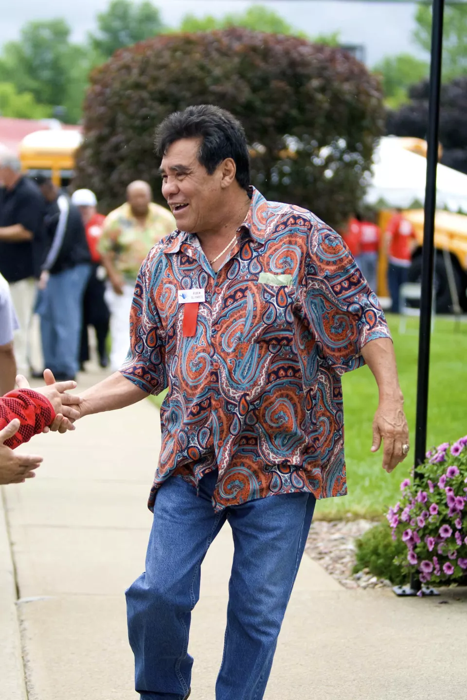 Former champion Rubén Olivares at the 2010 Boxing Hall of Fame induction in Canastota