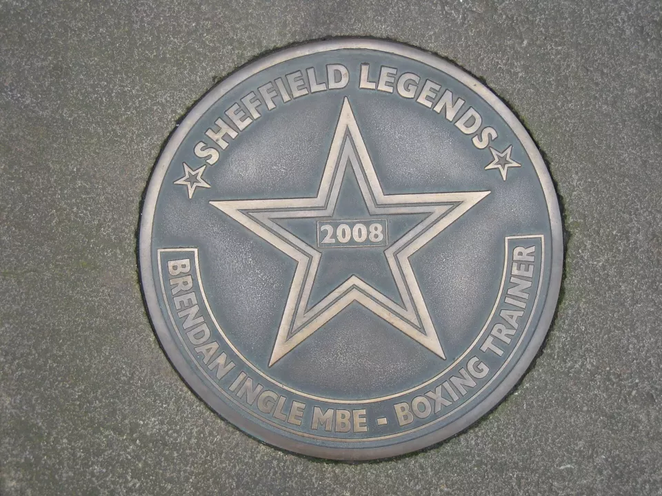 Sheffield Legends plaque honouring boxing trainer Brendan Ingle