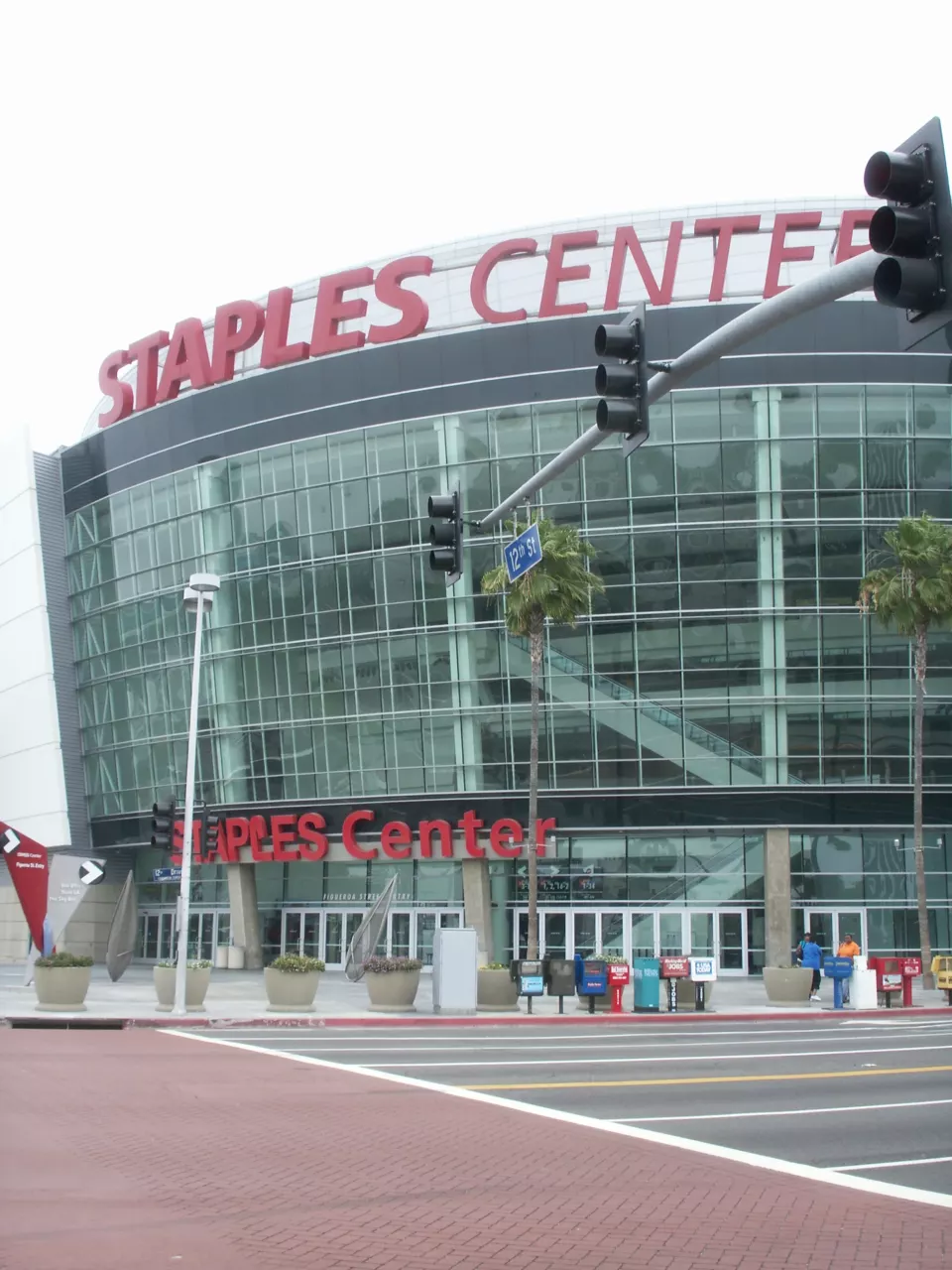 Exterior of Staples Center arena in Los Angeles in 2006