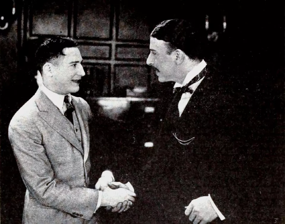 Benny Leonard and Stuart Holmes in a 1920 film still