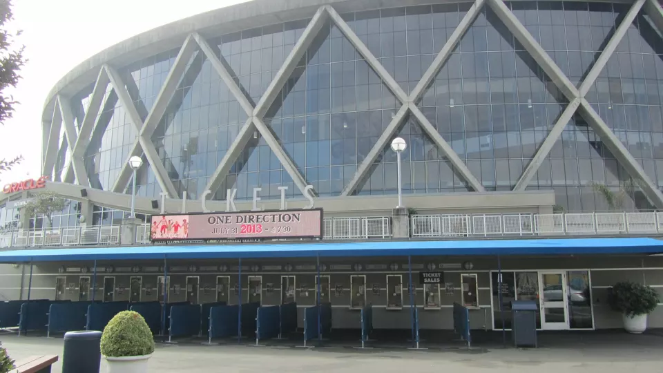 Exterior of Oracle Arena in Oakland, California