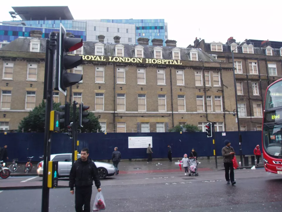 Exterior of the Royal London Hospital in Whitechapel, east London