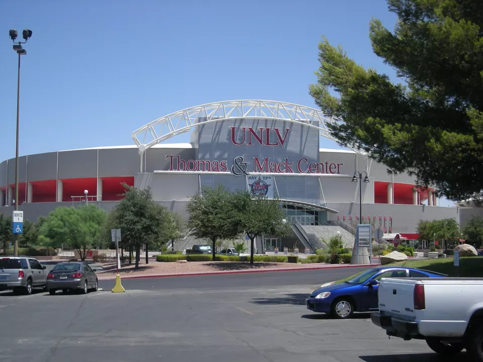 Exterior of the Thomas & Mack Center arena in Las Vegas